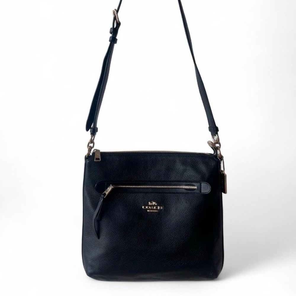 COACH Mae File Pebbled Leather Crossbody Bag